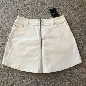 white forever 21 zip skirt size small NWT